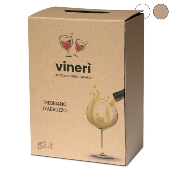 Scatola Bag in Box per Vino e Olio da 5 L con logo in cartoncino