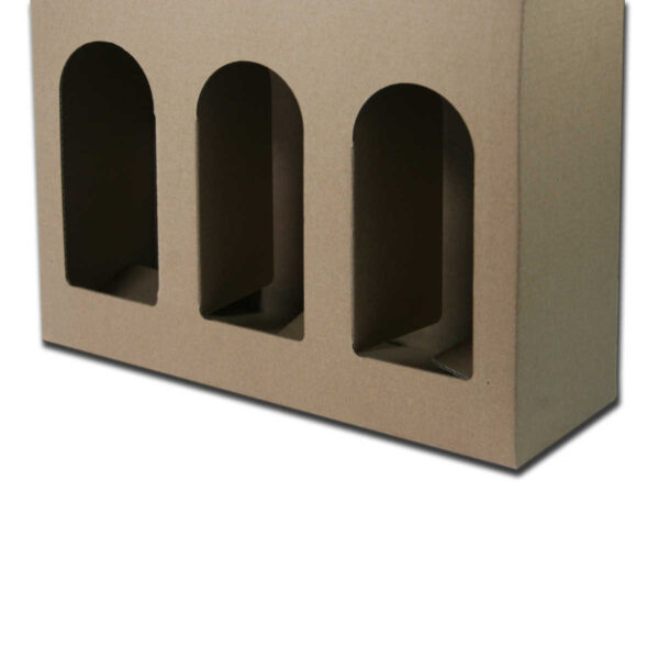 packaging in cartoncino dettaglio alloggi 3 bottiglie