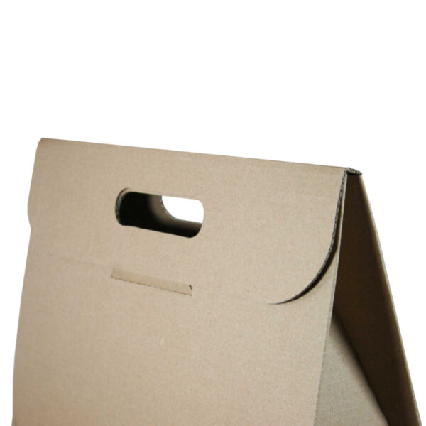 packaging in cartoncino manico porta bottiglie da 3 laterale