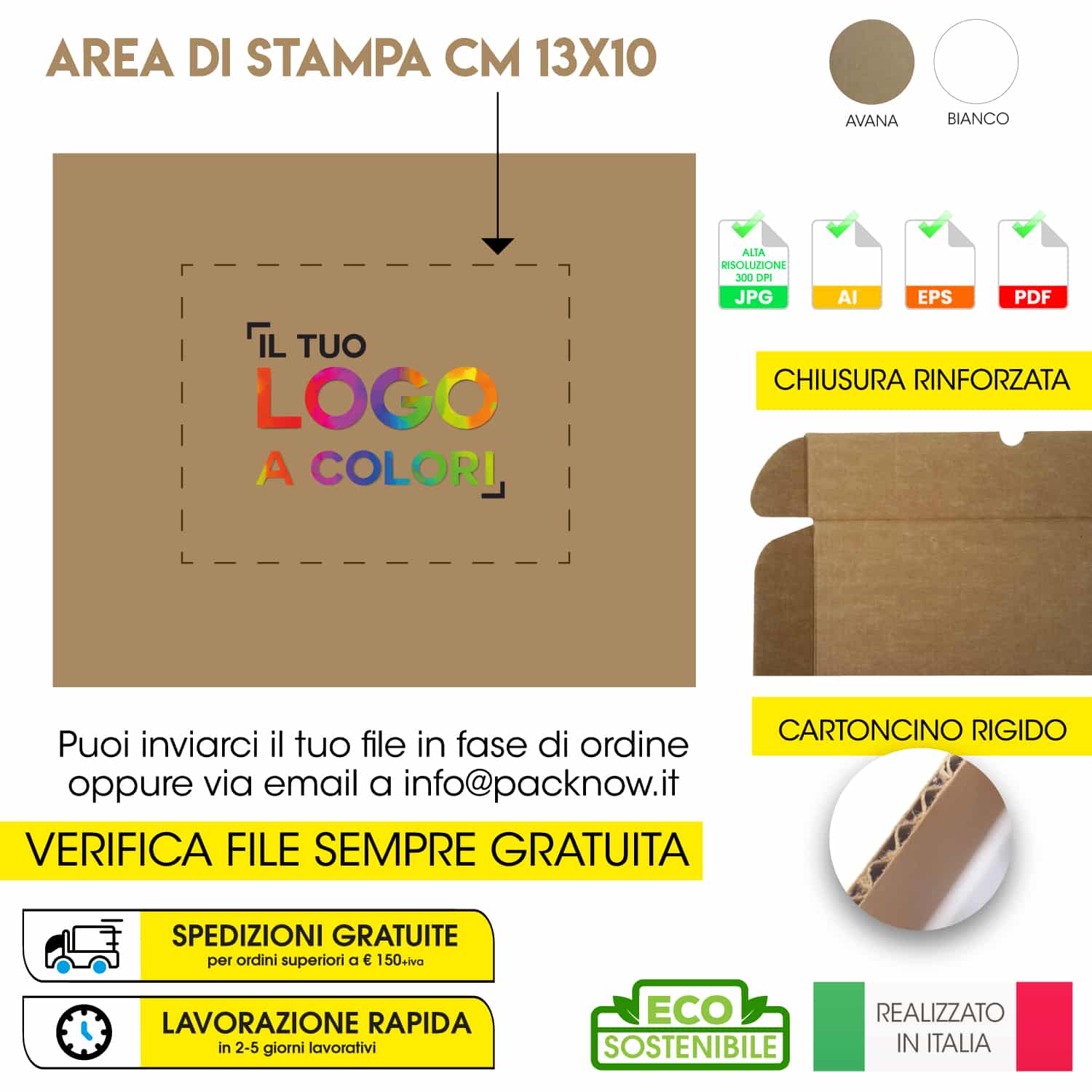 scatola stampata colori logo