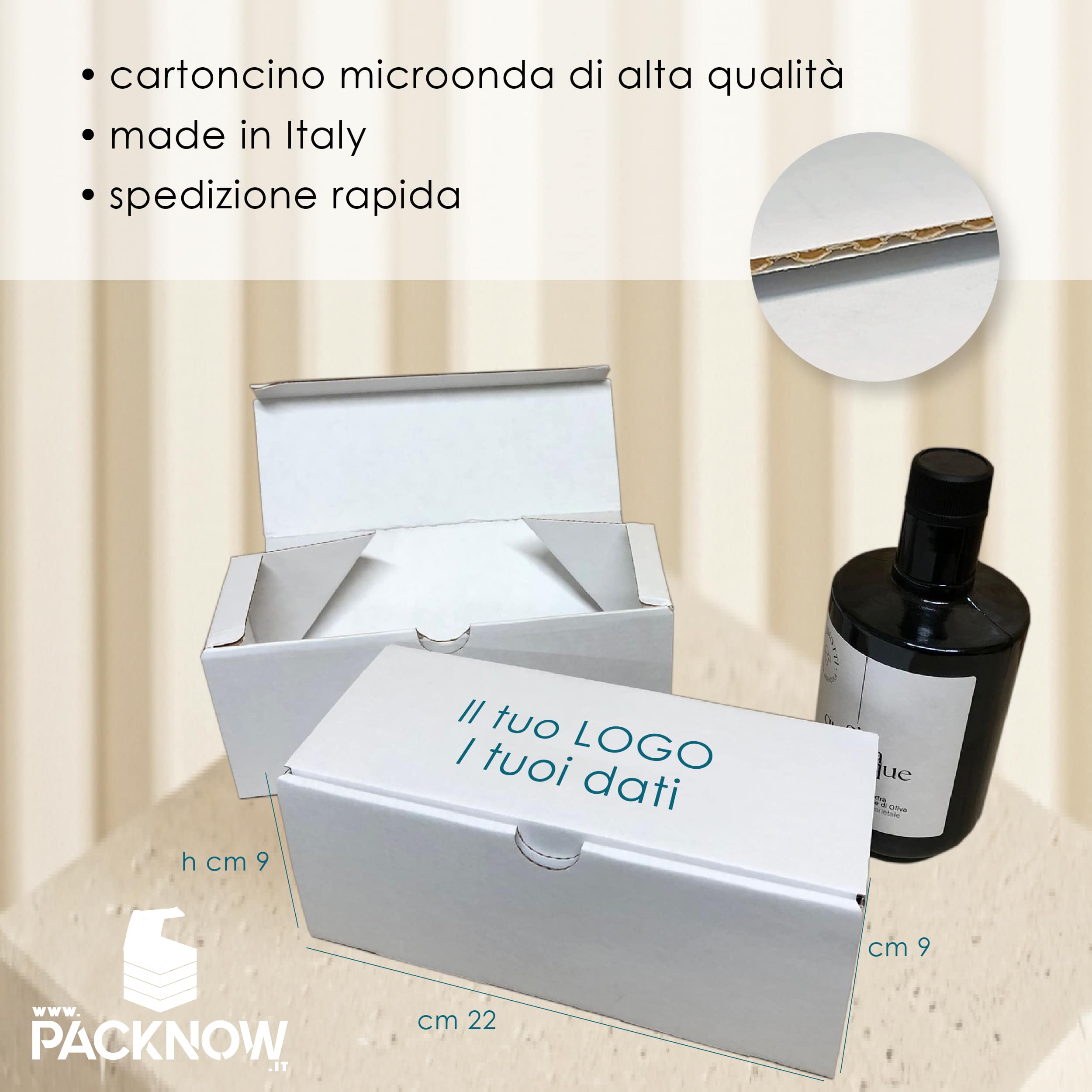 Scatole personalizzate per bottiglia di olio
