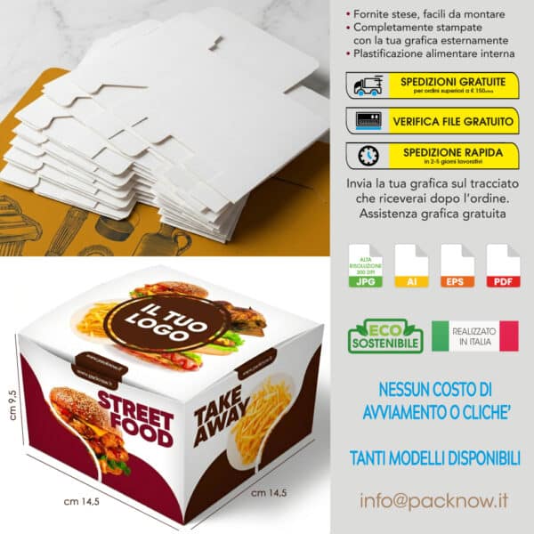 Scatole hamburger personalizzate