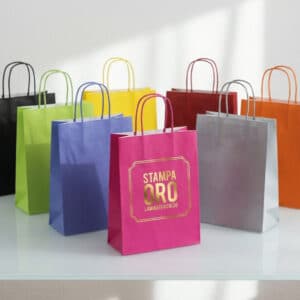 Buste personalizzate colorate con stampa oro argento a caldo