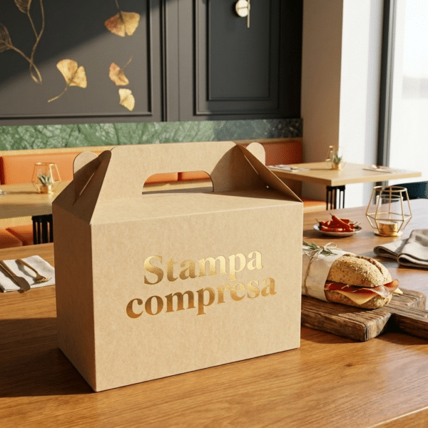 Scatole asporto con manico personalizzate
